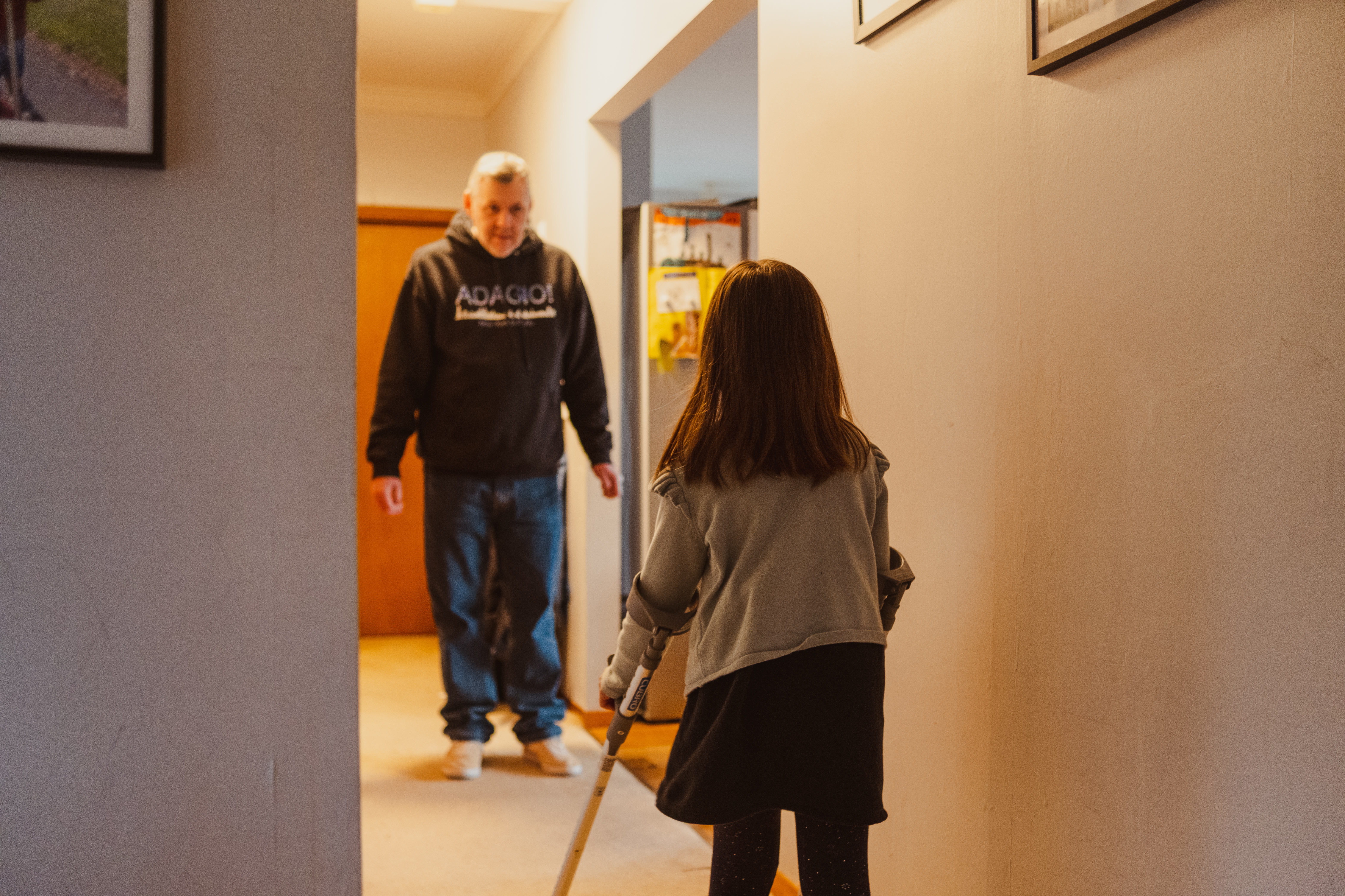 Koro and moko with crutches