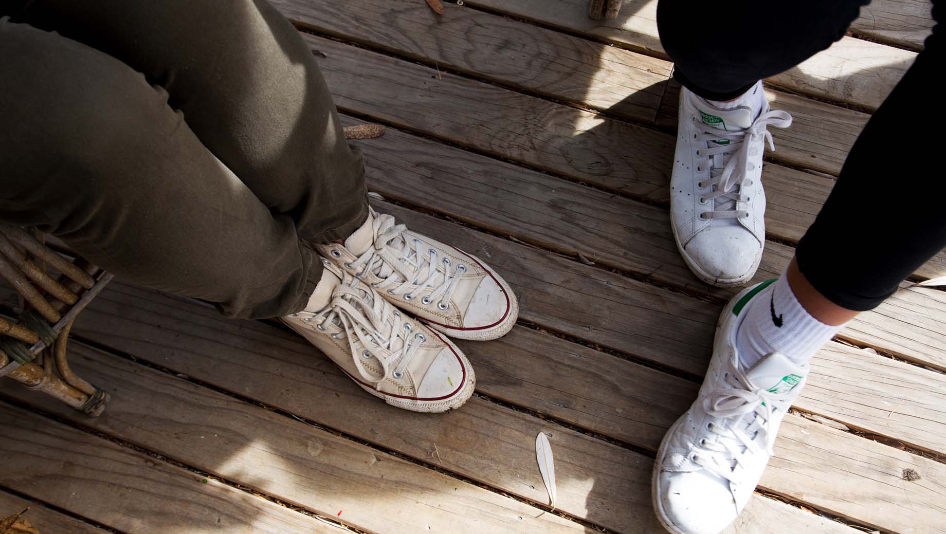 feet in sneakers