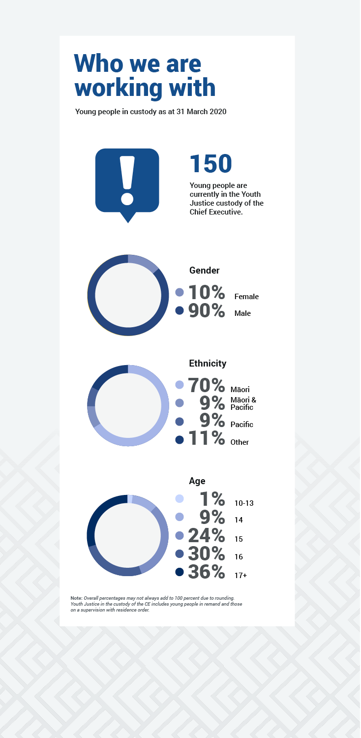 Youth justice who we're working with infographic
