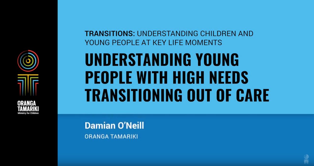 Understanding young people with high needs transitioning out of care presentation slide